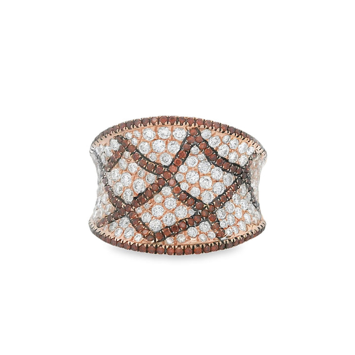 14K Rose Gold 0.95ct. Criss-Cross Diamond Fashion Ring