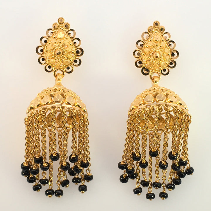 22K Yellow Gold Elegant Dangling Chandelier Earrings