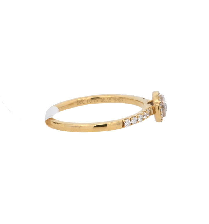18K Yellow Gold 0.30ct Diamond Halo Fashion Ring