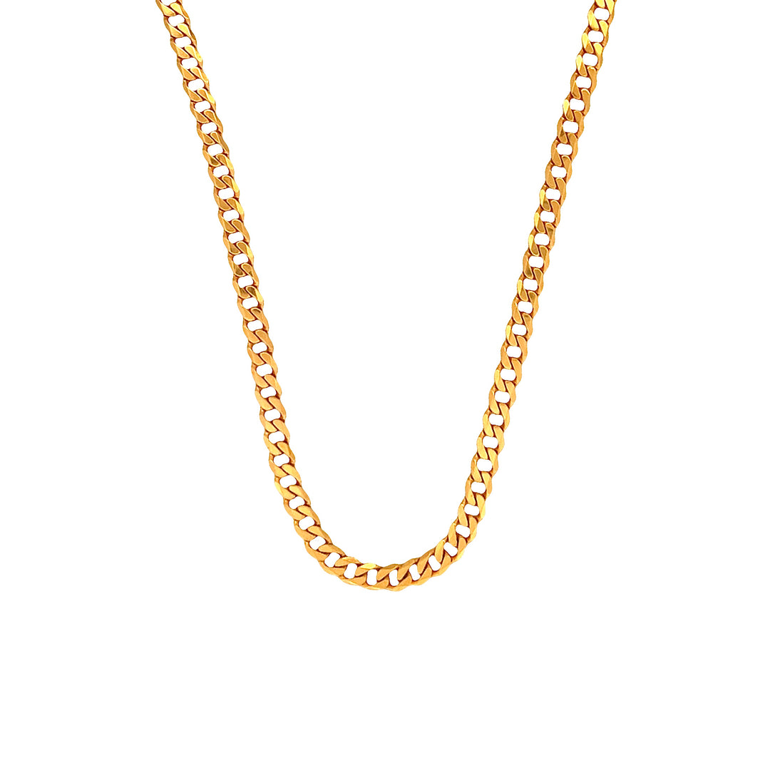22K Yellow Gold Heavy Cuban Link Chain Necklace