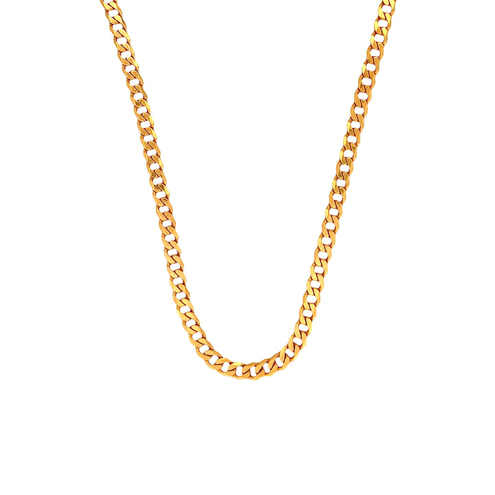 22K Yellow Gold Heavy Cuban Link Chain Necklace