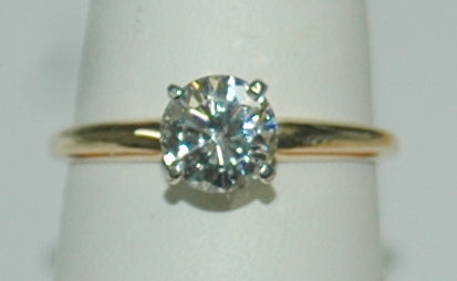 14K Yellow Round Diamond 1.00Ct Solitaire Engagement Ring