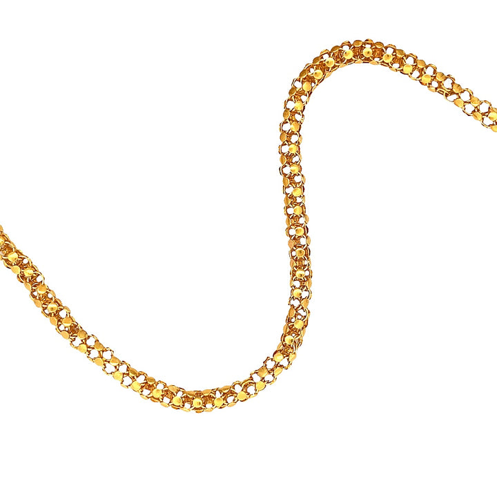 22K Yellow Gold Classic Long Chain Necklace, 30 Inches