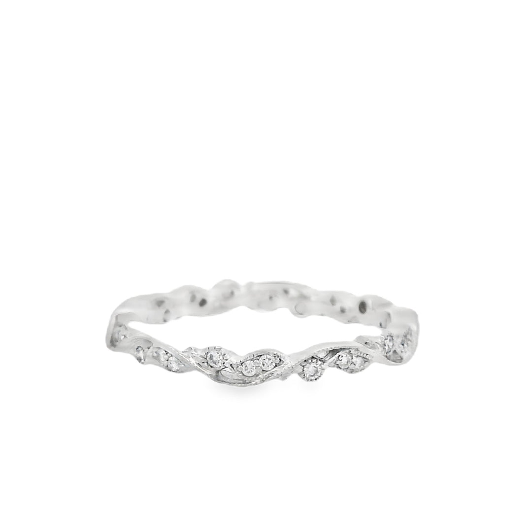 18K White Gold 0.13ct Diamond Eternity Women's Wedding Band