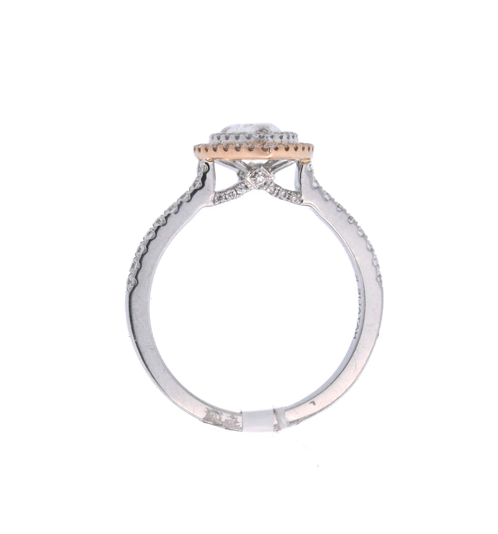 18K Two-Tone Pear Diamond 0.50ct Forevermark Halo Ring