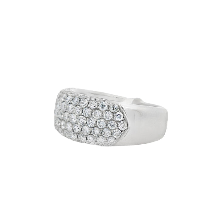 14K White Gold 2.00ct Diamond Pave Women's Wedding Band