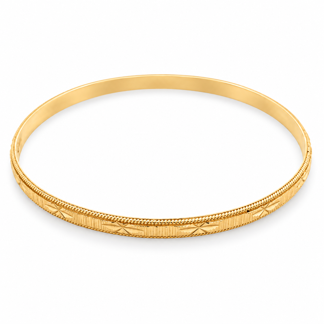 22K Yellow Gold Classic Solid Bangle Bracelet