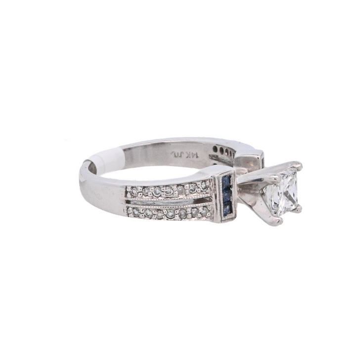 14K White Gold Princess Diamond Vintage Engagement Ring