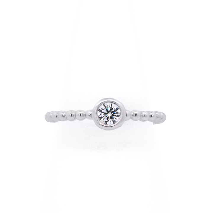 18K White Gold 0.24ct Round Diamond Stackable Ring