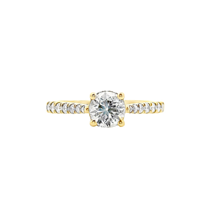 14K Yellow Round Diamond 0.60Ct Solitaire Engagement Ring