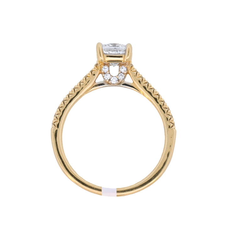 14K Yellow Gold 0.75Ct Princess Diamond Engagement Ring