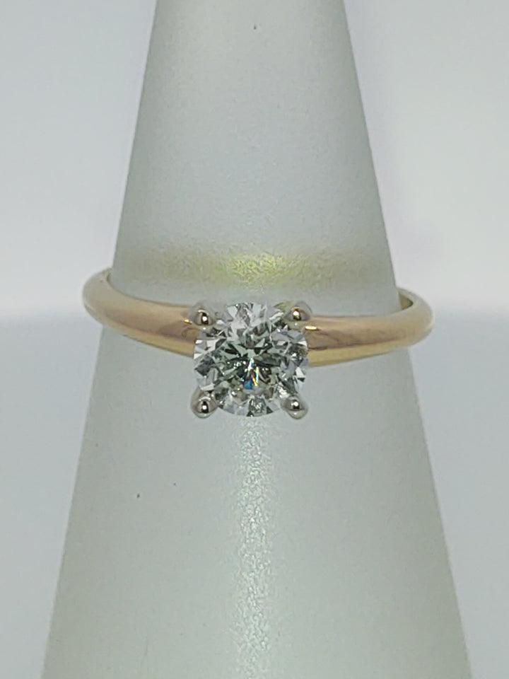 14K Yellow Round Diamond 0.50Ct Solitaire Engagement Ring