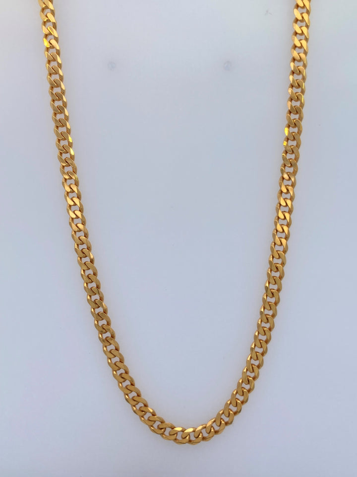 22K Yellow Gold 24-Inch Lobster Clasp Chain Necklace