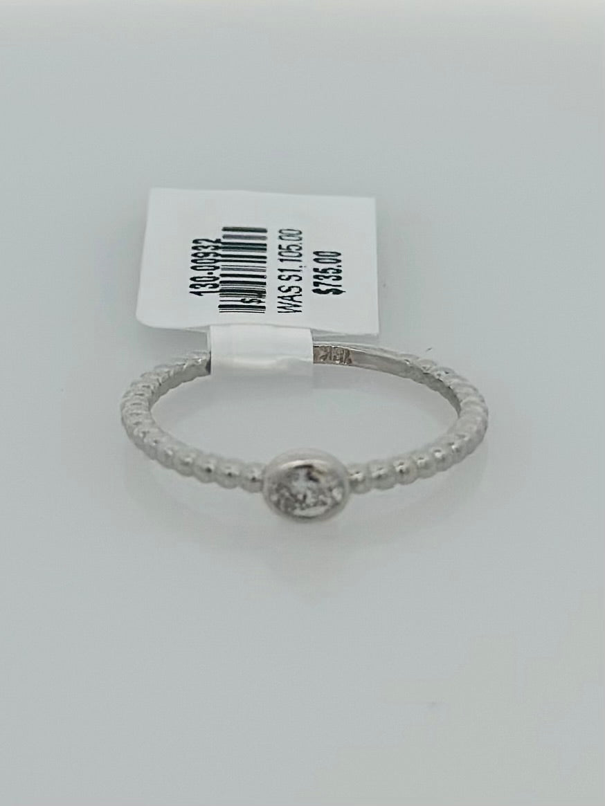 18K White Gold 0.10ct. Diamond Stackable Fashion Ring