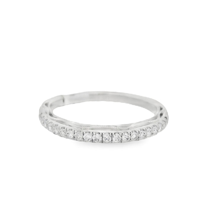 14K White Gold 0.22ctw Diamond Micro Pave Women's Band