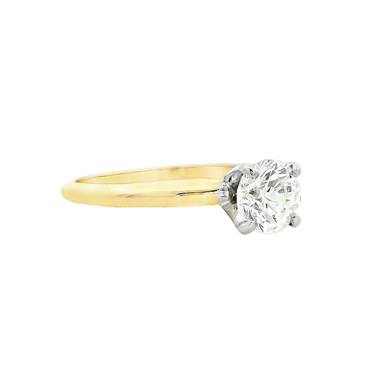 14K Yellow Gold Round Diamond 0.70Ct Solitaire Engagement Ring