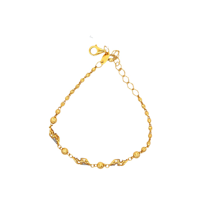 22K Yellow Gold Authentic Indian Link Bracelet, 8