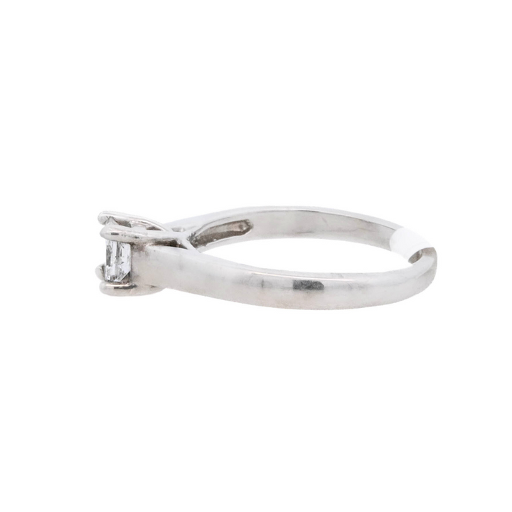 14K White Gold Princess Diamond Solitaire Ring