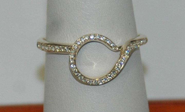 14K Yellow Gold 0.13ct Diamond Wrap Women's Band