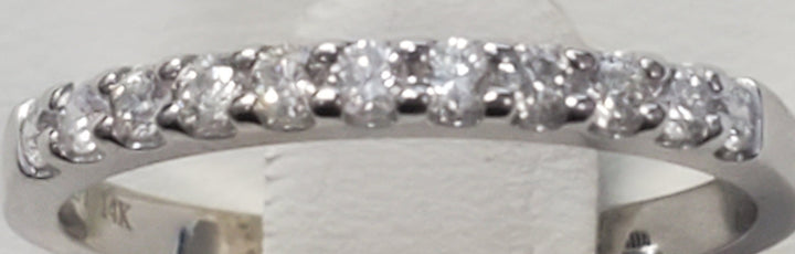 14K White Gold 11-Diamond Shared Prong Wedding Band