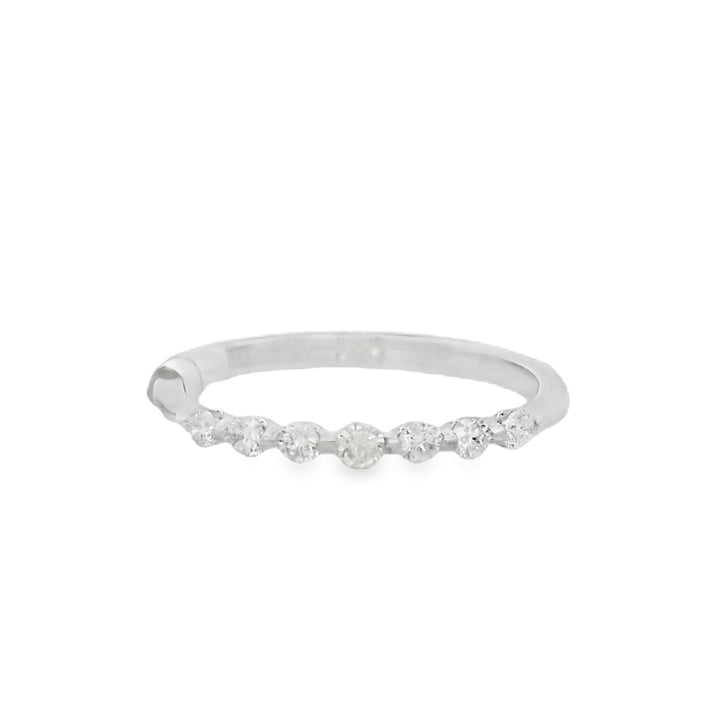14K White Gold 0.25ctw Diamond Bubble Wedding Band
