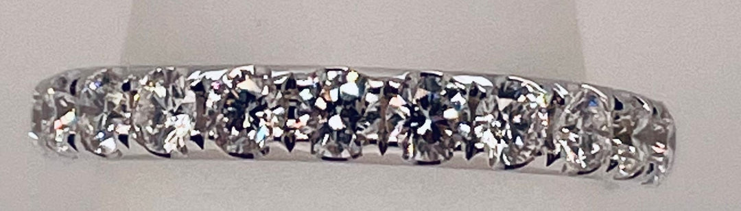 18K White Gold 1.28ct Round Diamond Half Anniversary Band