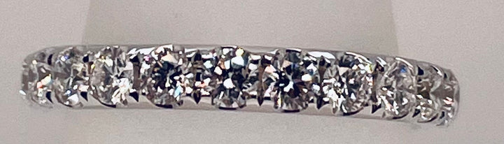 18K White Gold 1.28ct Round Diamond Half Anniversary Band