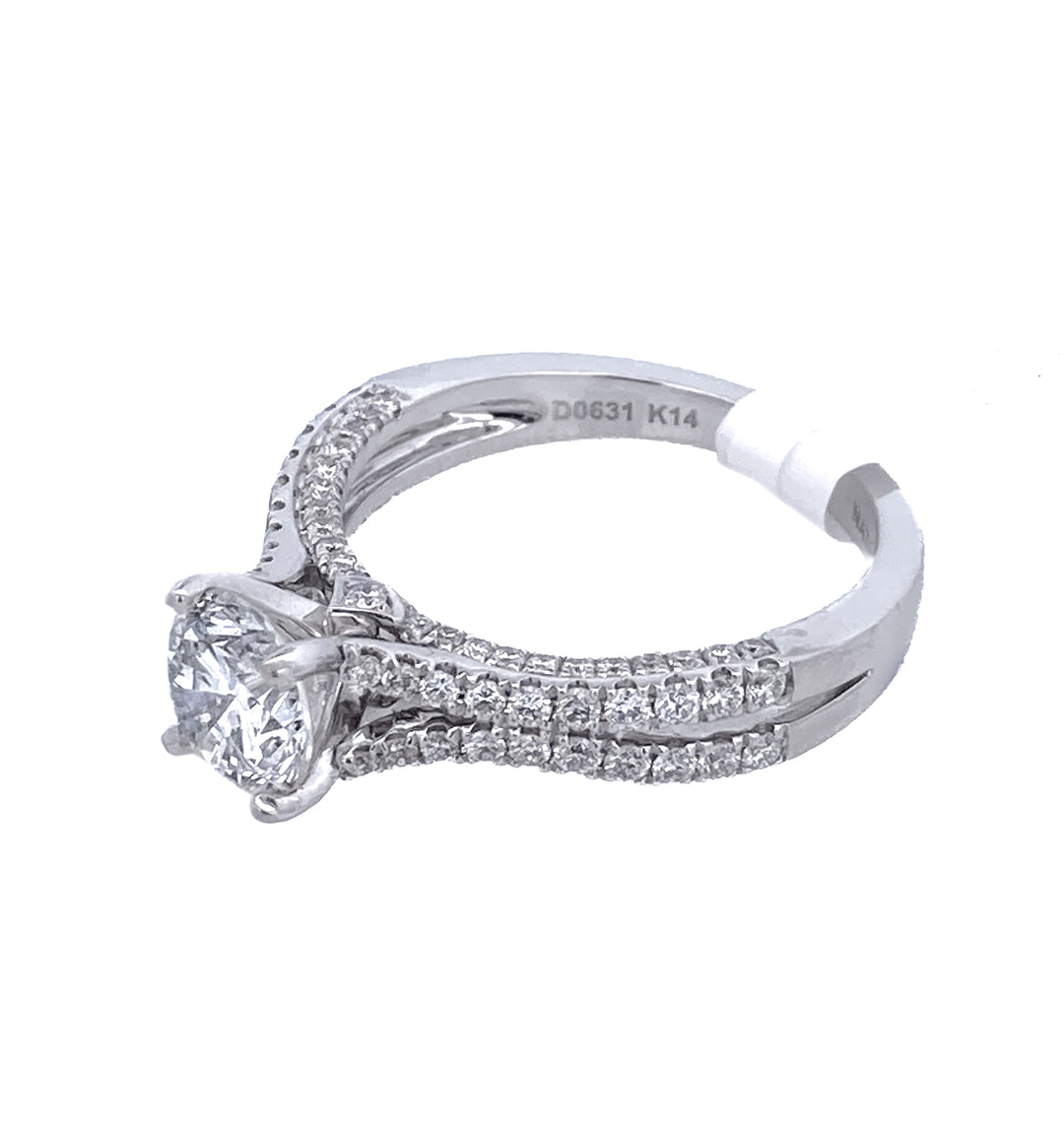 14K White Gold 1.20Ct Round Diamond Engagement Ring