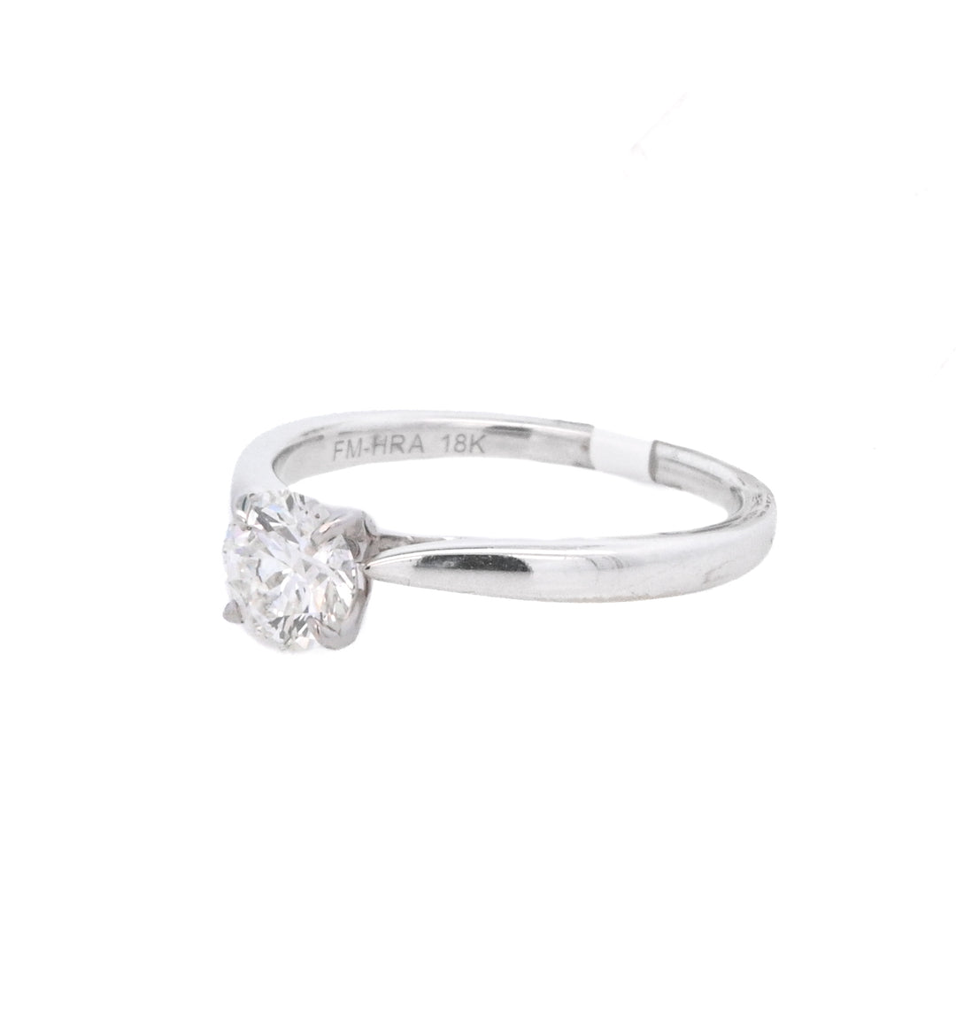 18K White Gold 0.71CT Round Diamond Solitaire Ring