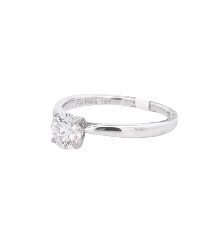 18K White Gold 0.71CT Round Diamond Solitaire Ring