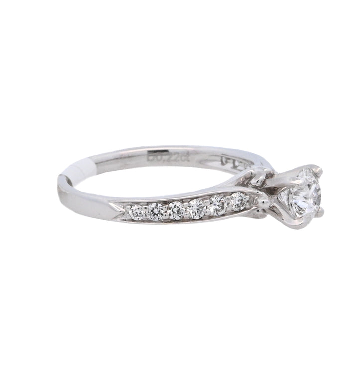 18K White Gold 0.56ct Round Diamond Solitaire Ring