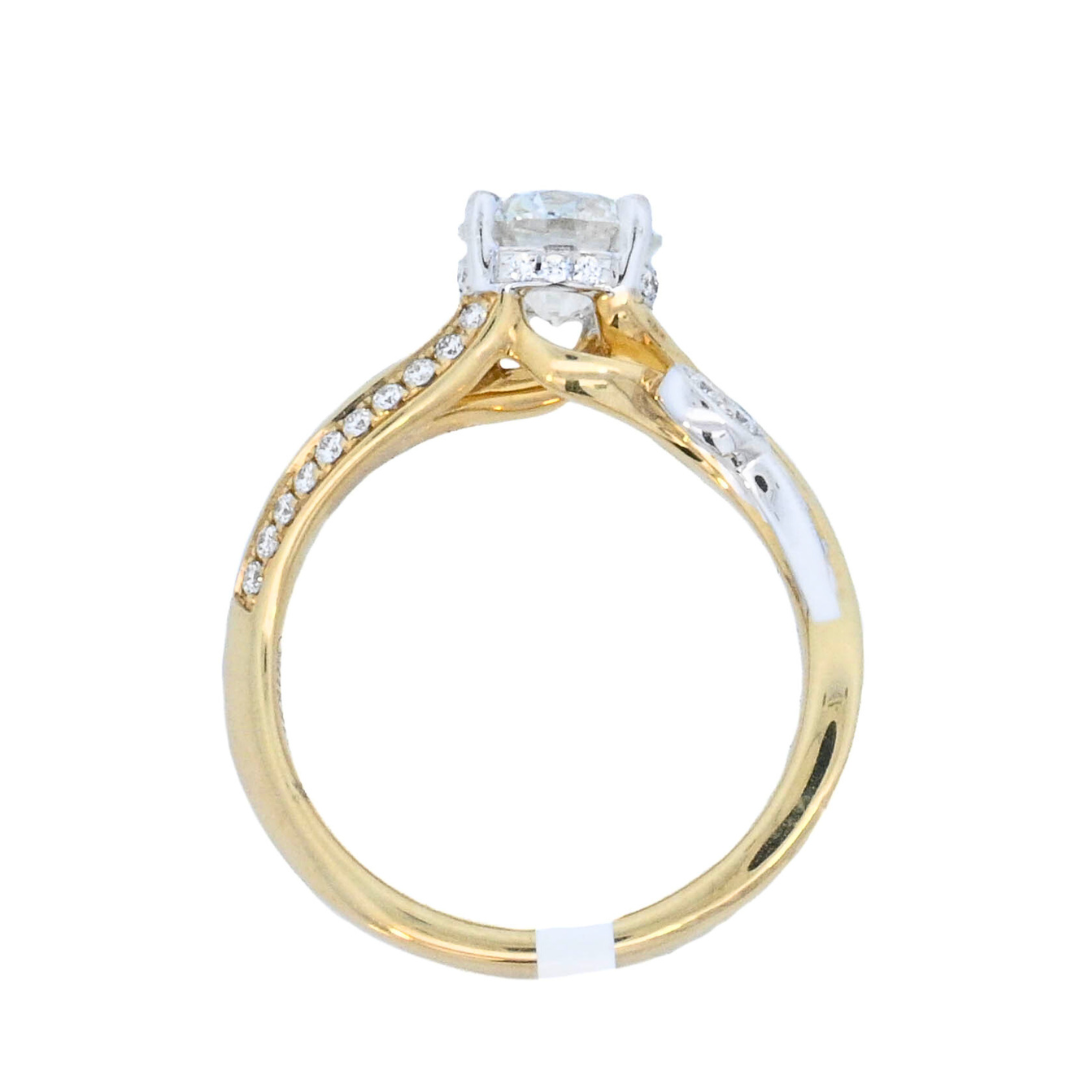 18K Yellow Round Diamond 1.20Ct Vintage Engagement Ring