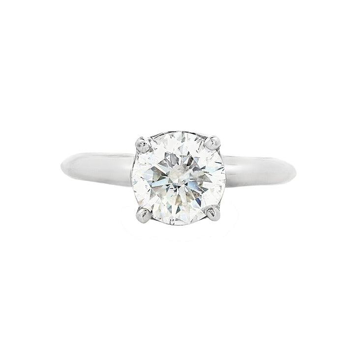 14K White Round Diamond 1.11Ct Solitaire Engagement Ring