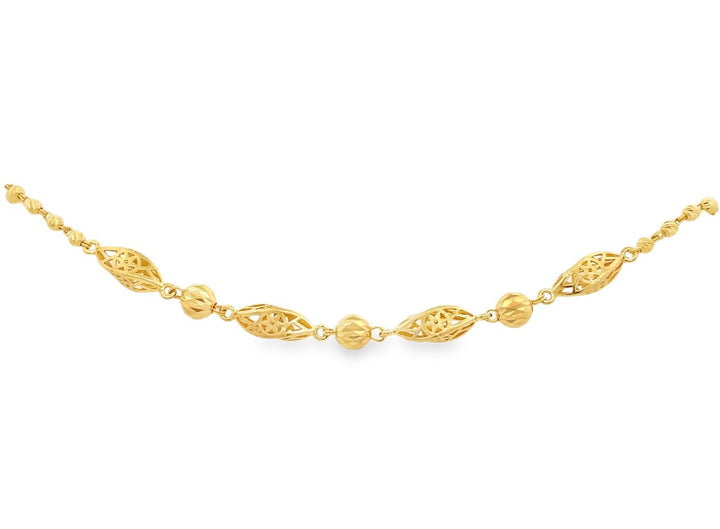 22K Yellow Gold Elegant 8 Design Lobster Clasp Bracelet