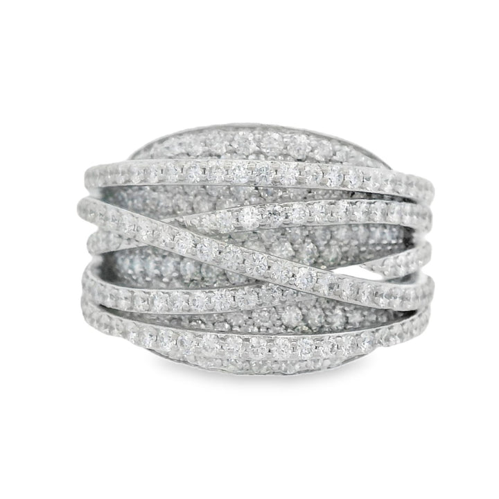 14K White Gold 3.70ctw Diamond Multi-Strand Ring