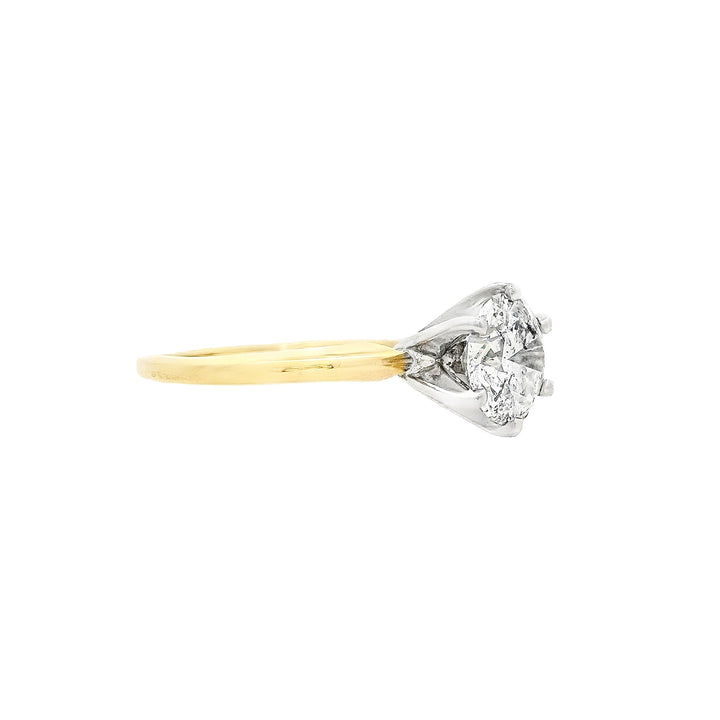 14K Two- Tone Round Diamond 1.23Ct Solitaire Engagement Ring