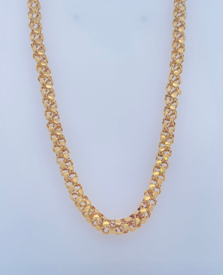 22K Yellow Gold Classic Long Chain Necklace, 30 Inches