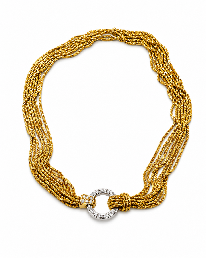 Tiffany & Co. 18K Yellow Gold Diamond Estate Necklace