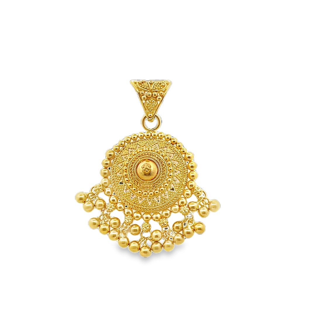 22K Yellow Gold Classic Pendant - Timeless Jewelry Accent