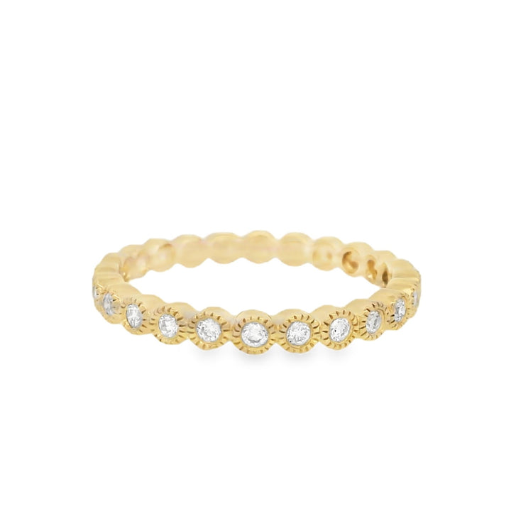 18K Yellow Gold 0.18ct Diamond Stackable Wedding Band