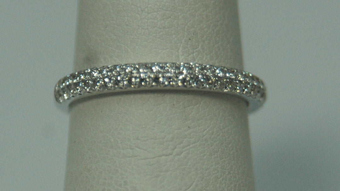 14K White Gold 0.33ct Diamond Micro Pave Women's Band