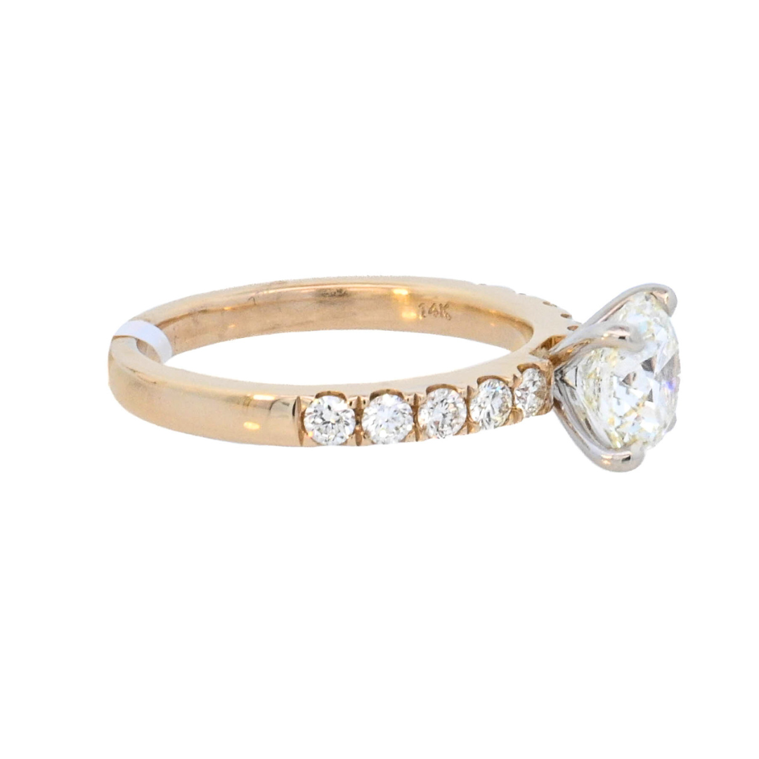 14K Yellow Round Diamond 1.60Ct Solitaire Engagement Ring