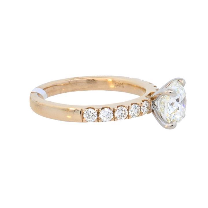 14K Yellow Round Diamond 1.60Ct Solitaire Engagement Ring