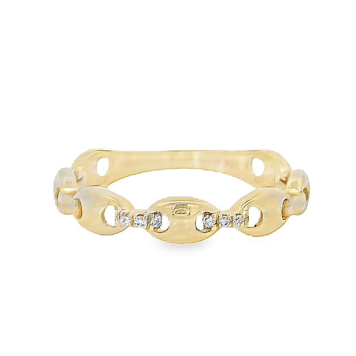 14K Yellow Gold 0.04ctw Diamond Stackable Band