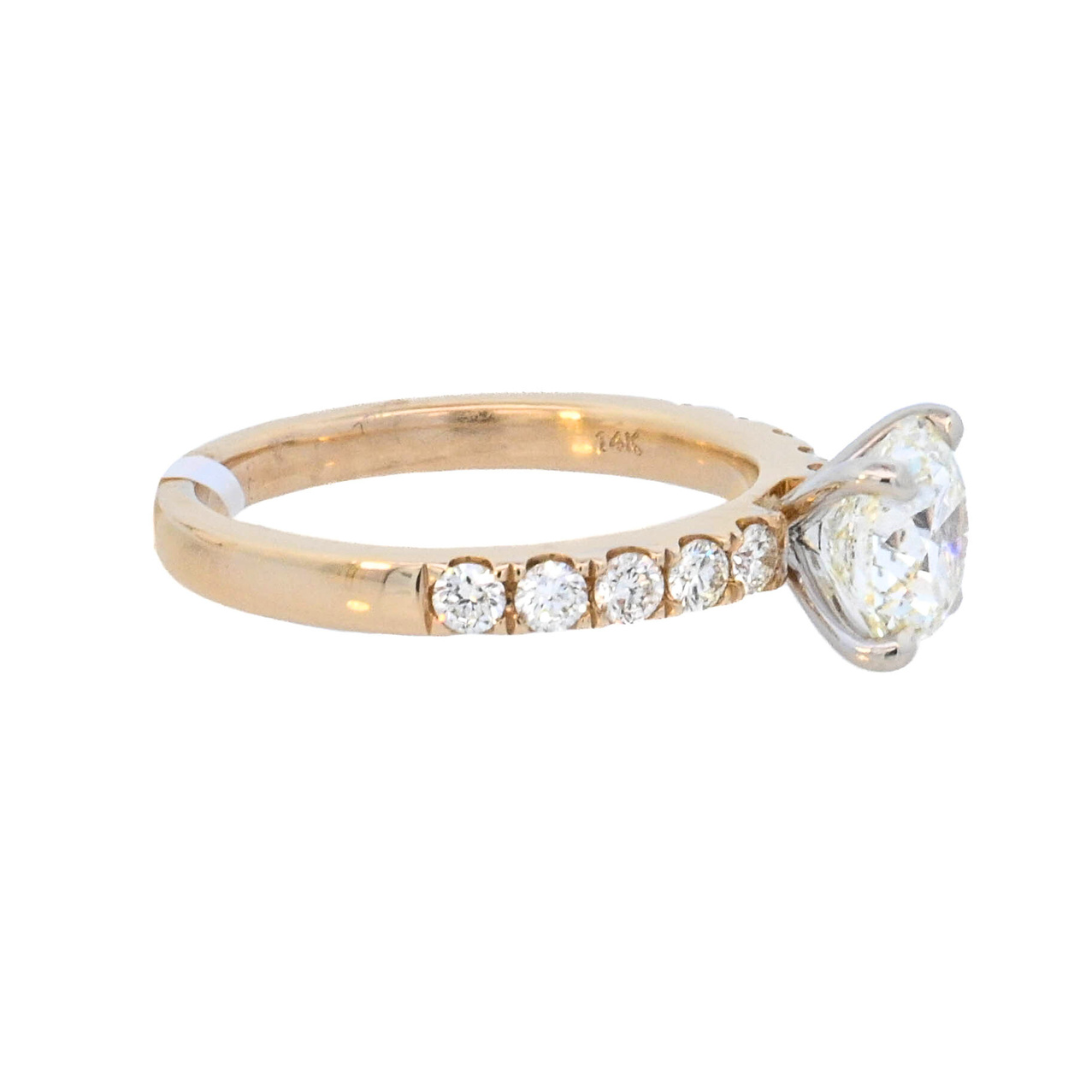 14K Yellow Gold 1.60Ct Round Diamond Solitaire Ring