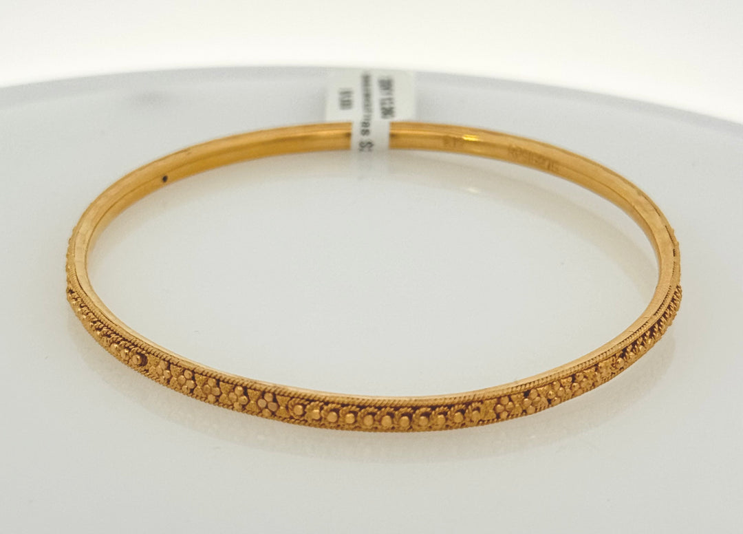 22K Yellow Gold Classic Solid Bangle Bracelet