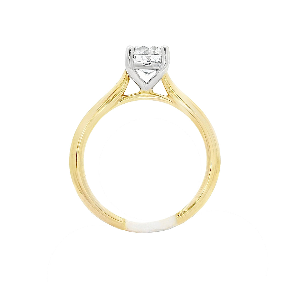 14K Yellow Round Diamond 1.00Ct Solitaire Engagement Ring