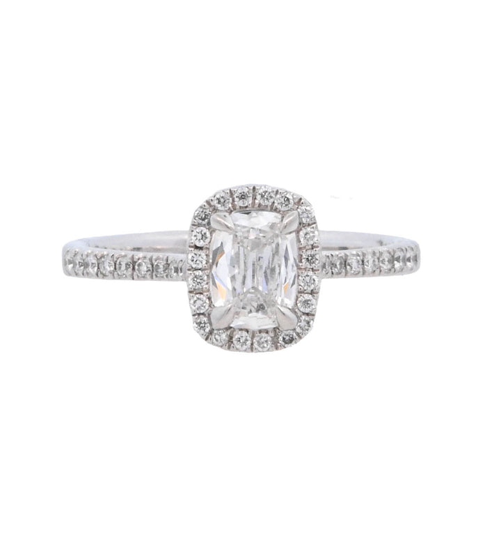 Platinum Cushion Diamond Halo Engagement Ring