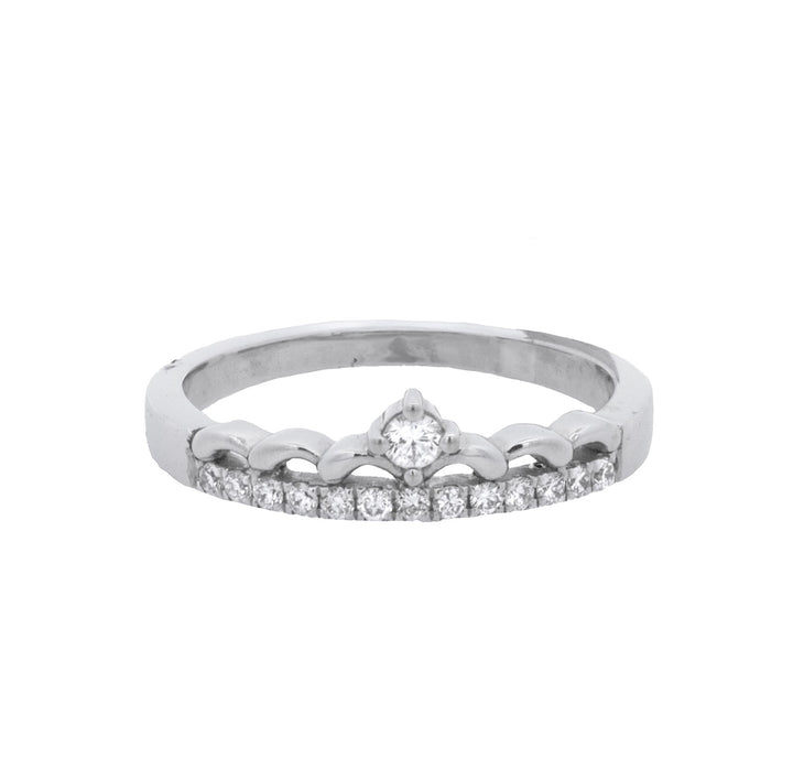 14K White Gold 0.19ct Diamond Anniversary Women's Wedding Band