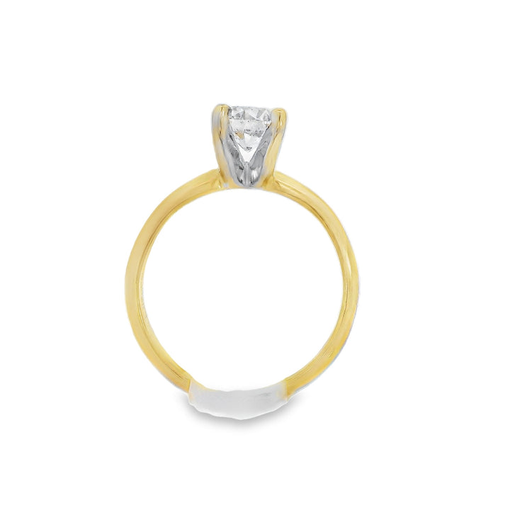 14K Yellow Round Diamond 0.50Ct Solitaire Engagement Ring